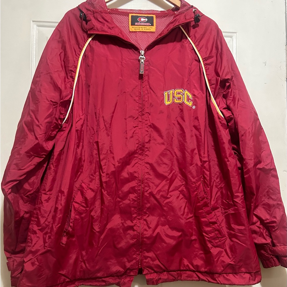 Colosseum Trojan USC Windbreaker Red Hoodie Jacket - Picture 3 of 7